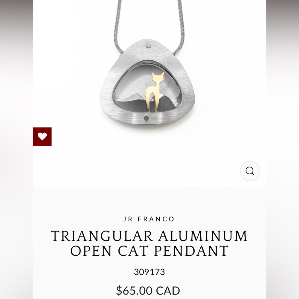Canadian designer JR Franco cat necklace